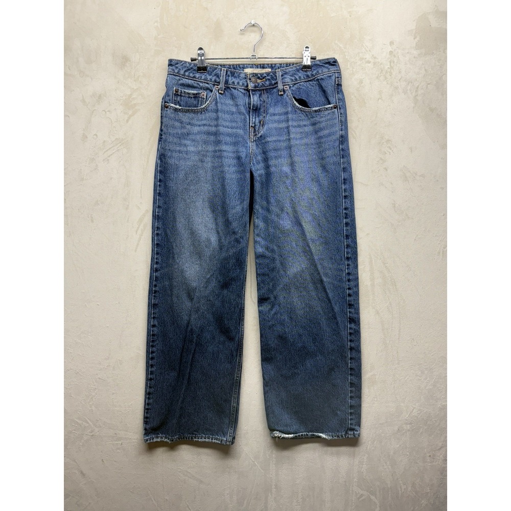 Levis Premium Low Loose Jeans Women 28x30 Blue Medium Low Rise Relaxed Straight